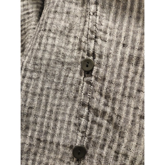 FLAX 100% Linen Open Front Jacket Cardigan Gray Textured Size M Lithuania - Picture 5 of 9